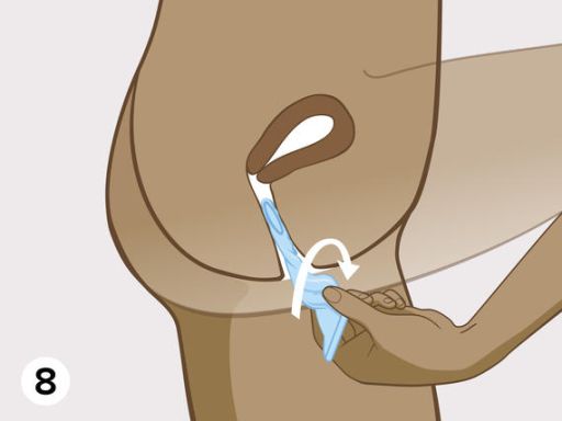 Female condom step8
