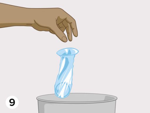 Female condom step9